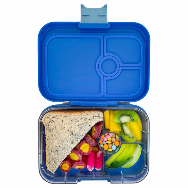 Leakproof Sandwich Friendly Bento Box - Yumbox Panino True Blue (Shark Tray)